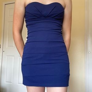 Blue Strapless Dress